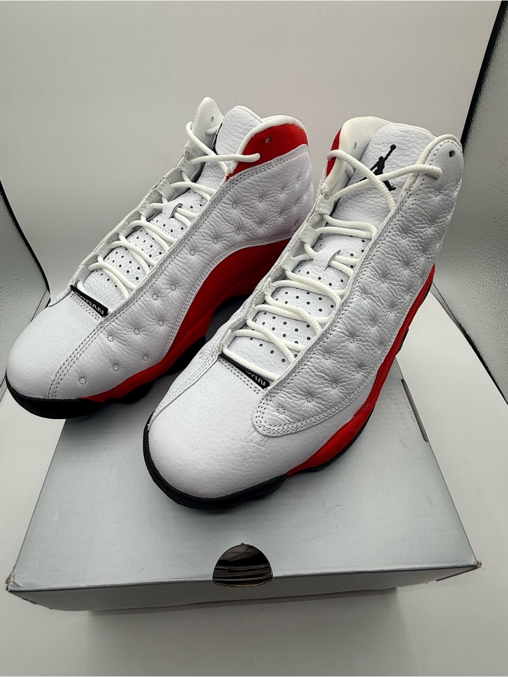 New in box air Jordan 13 Men’s White and Red Retro Basketball Sneakers